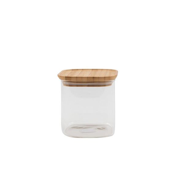 BOCAL VERRE COUVERCLE BAMBOU 600ML